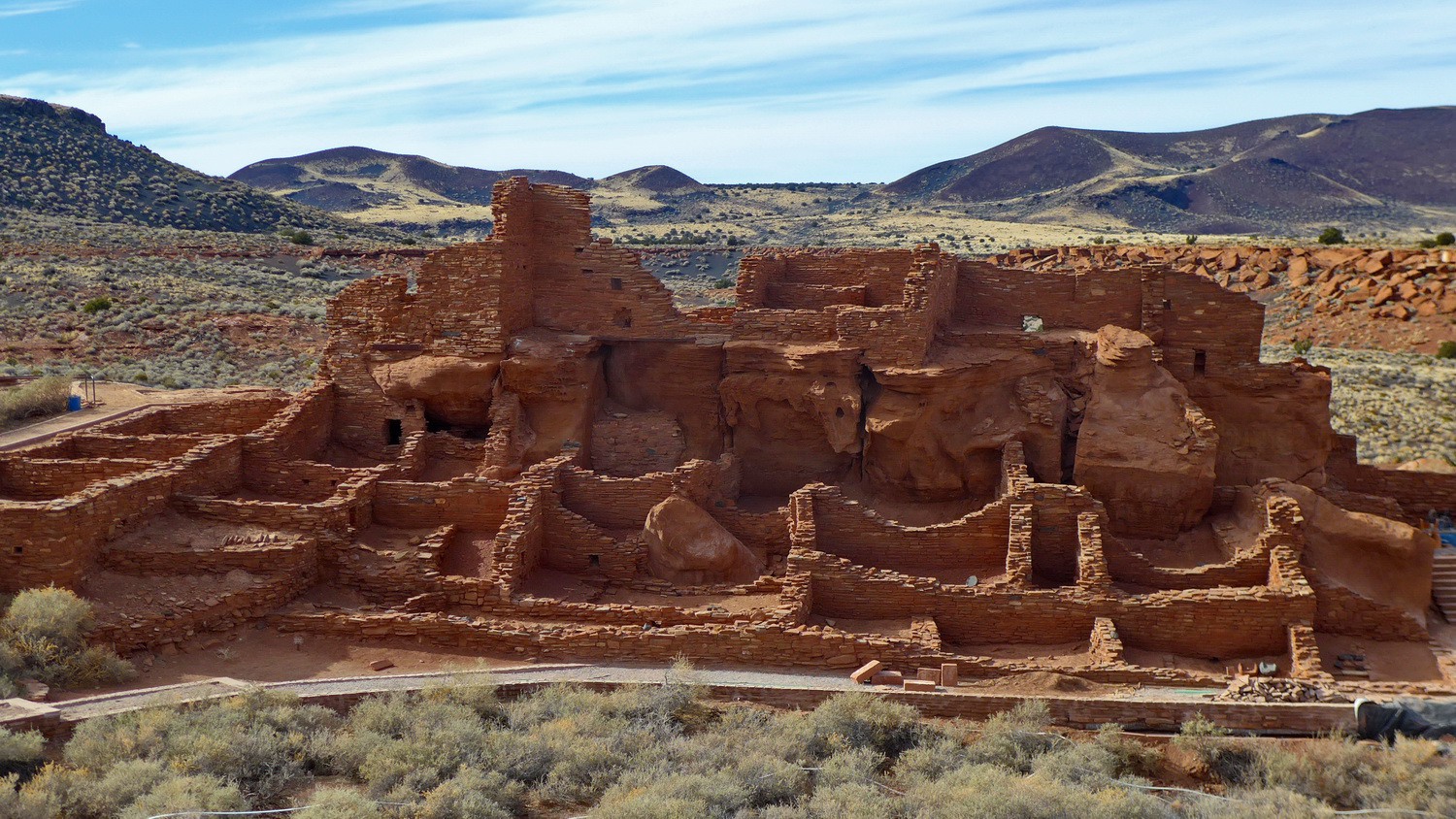 Wupatki Pueblo, built and occupied during the 1100s